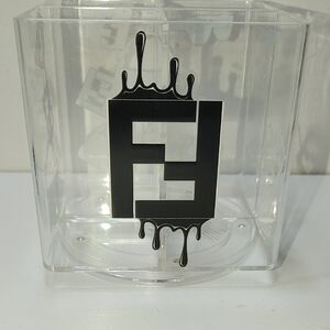 Clear Acrylic Organizer with Black Logo NWOT